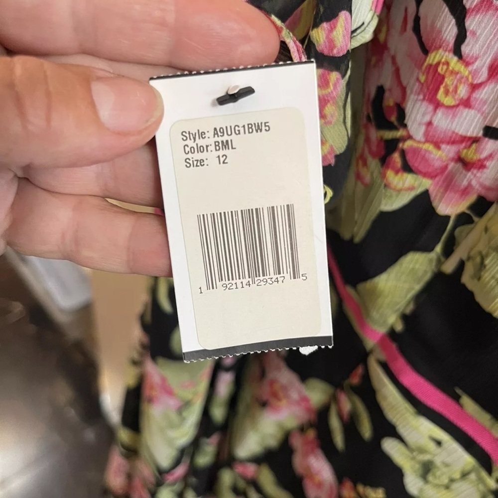 Tommy Hilfiger Womens Pink Floral Sleeveless Ruffle Evening Midi Dress Size 12 - Picture 6 of 9